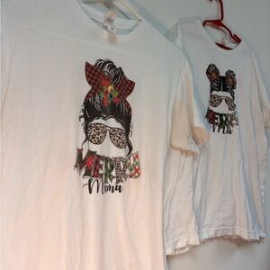 Mommy and mini Christmas shirts.